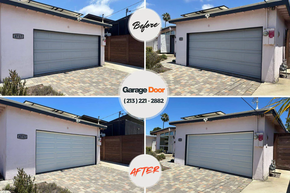 Before and after: garage door repair Monroe, WA